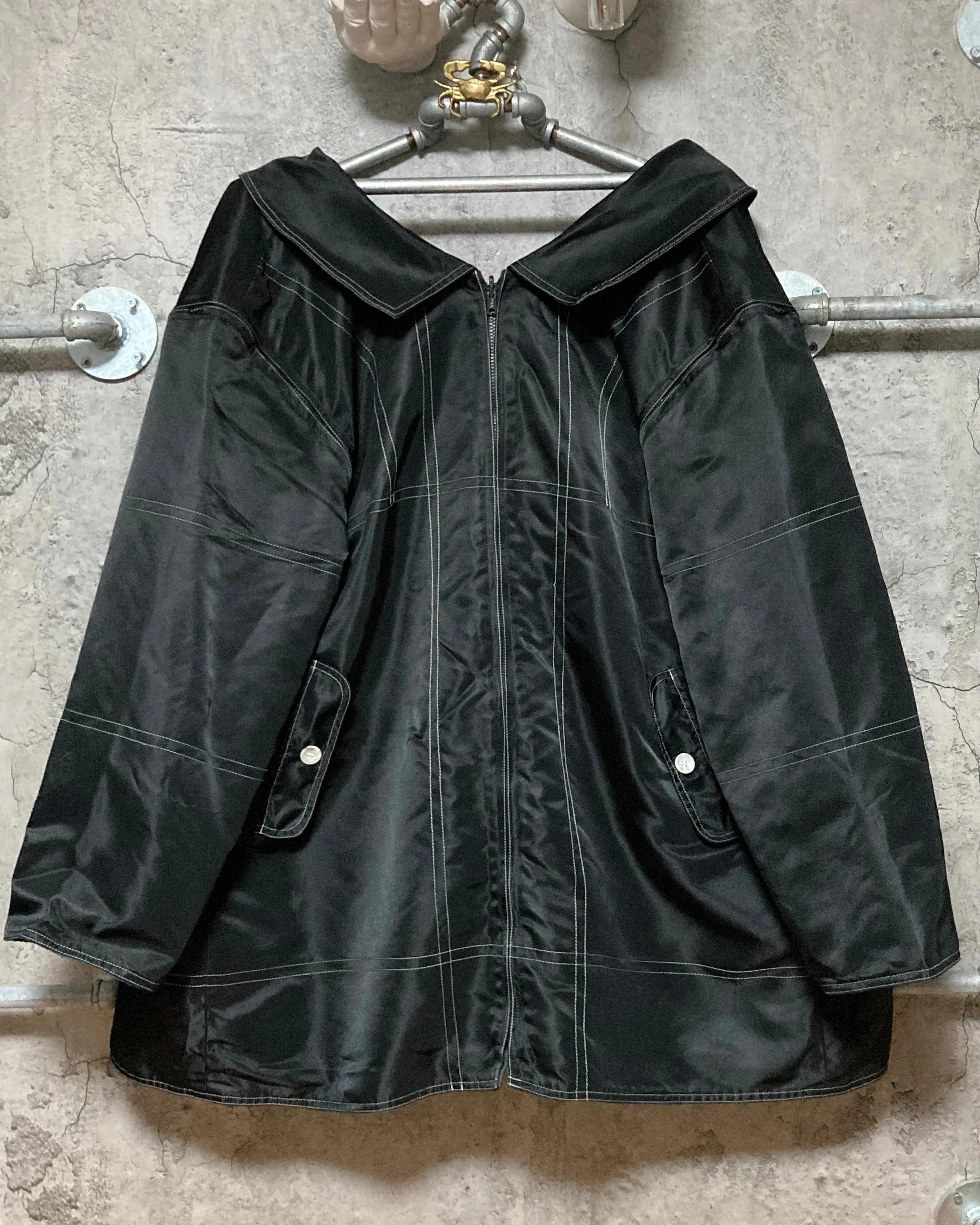 transformable nylon jacket unique design black