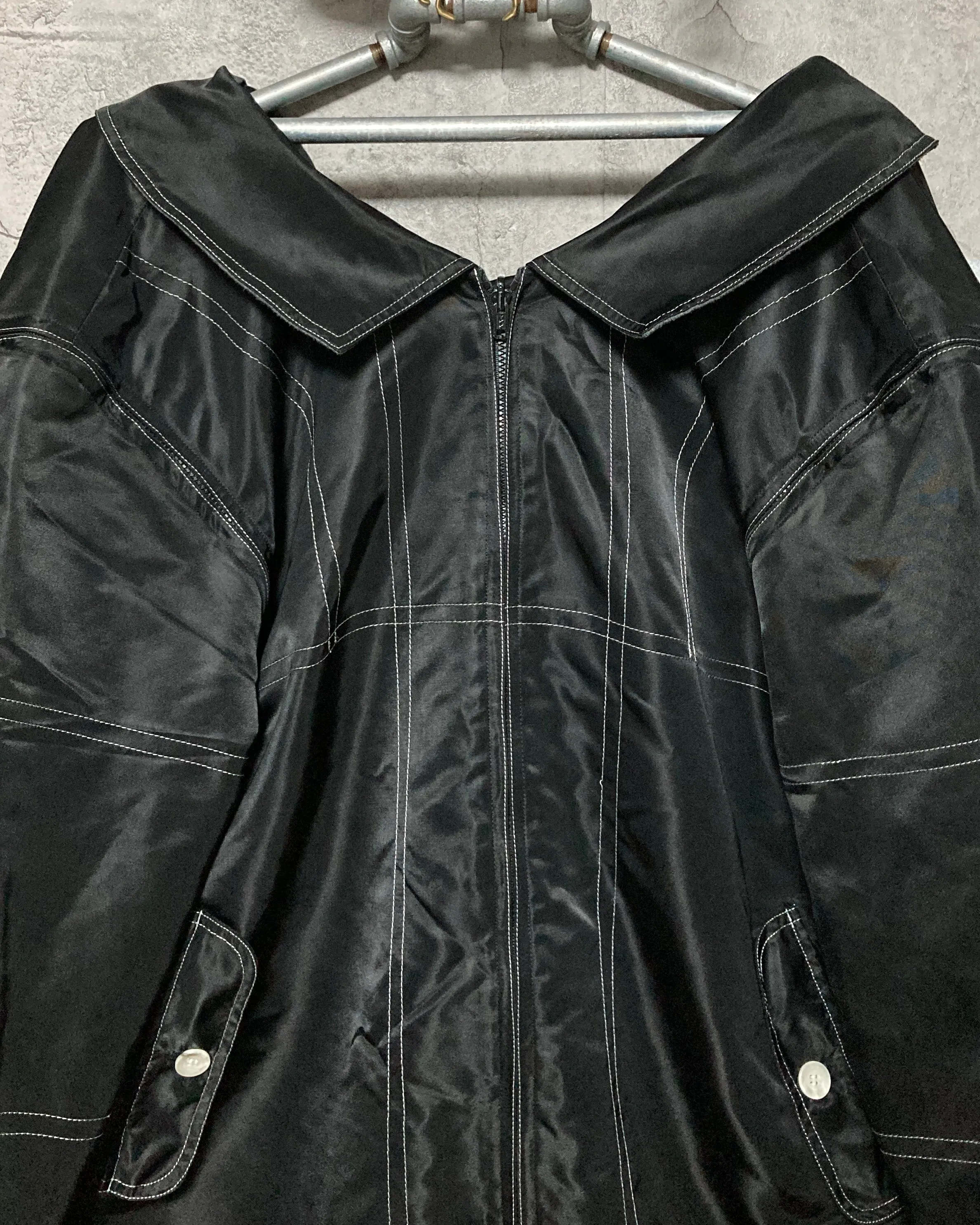 transformable nylon jacket unique design black