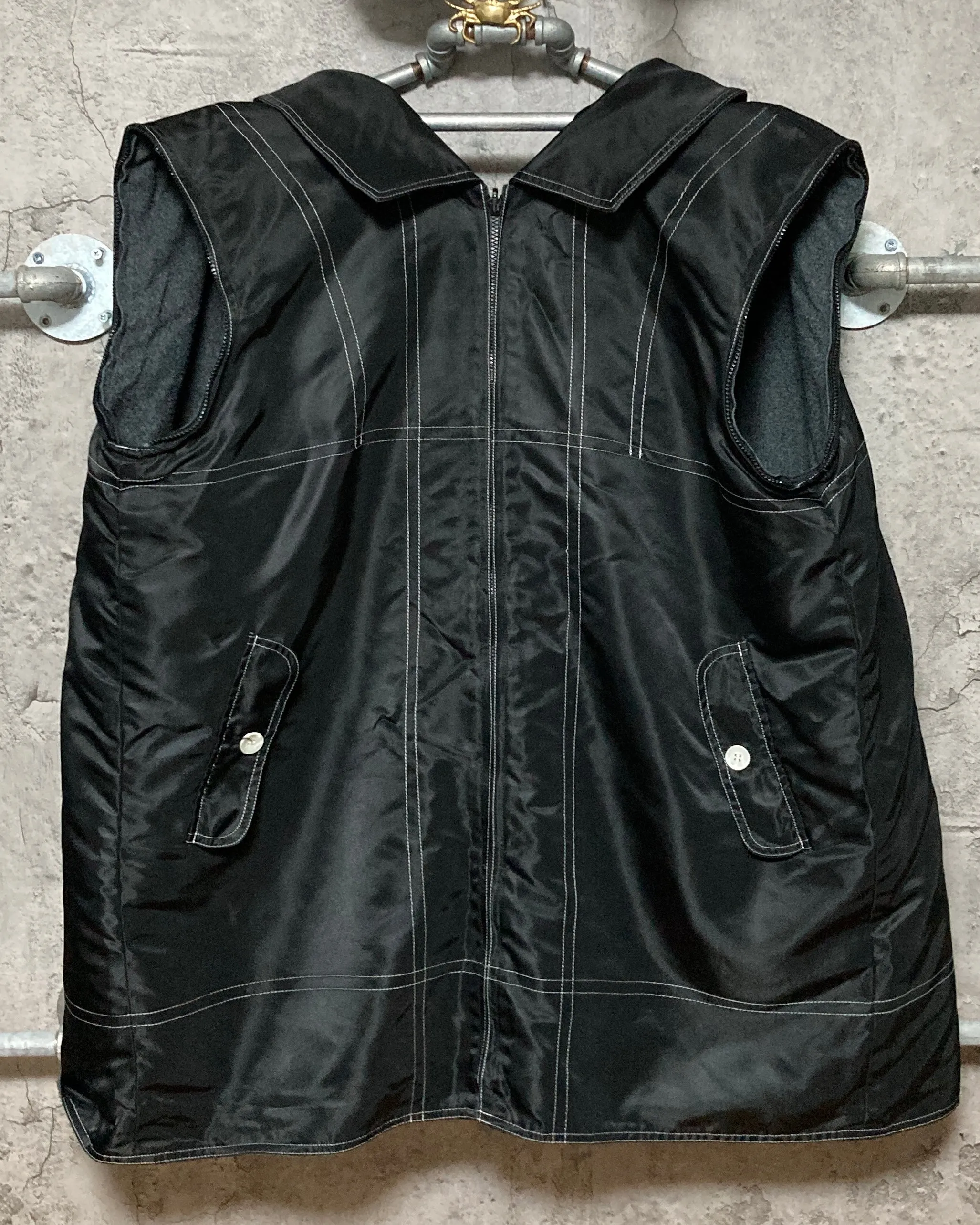 transformable nylon jacket unique design black