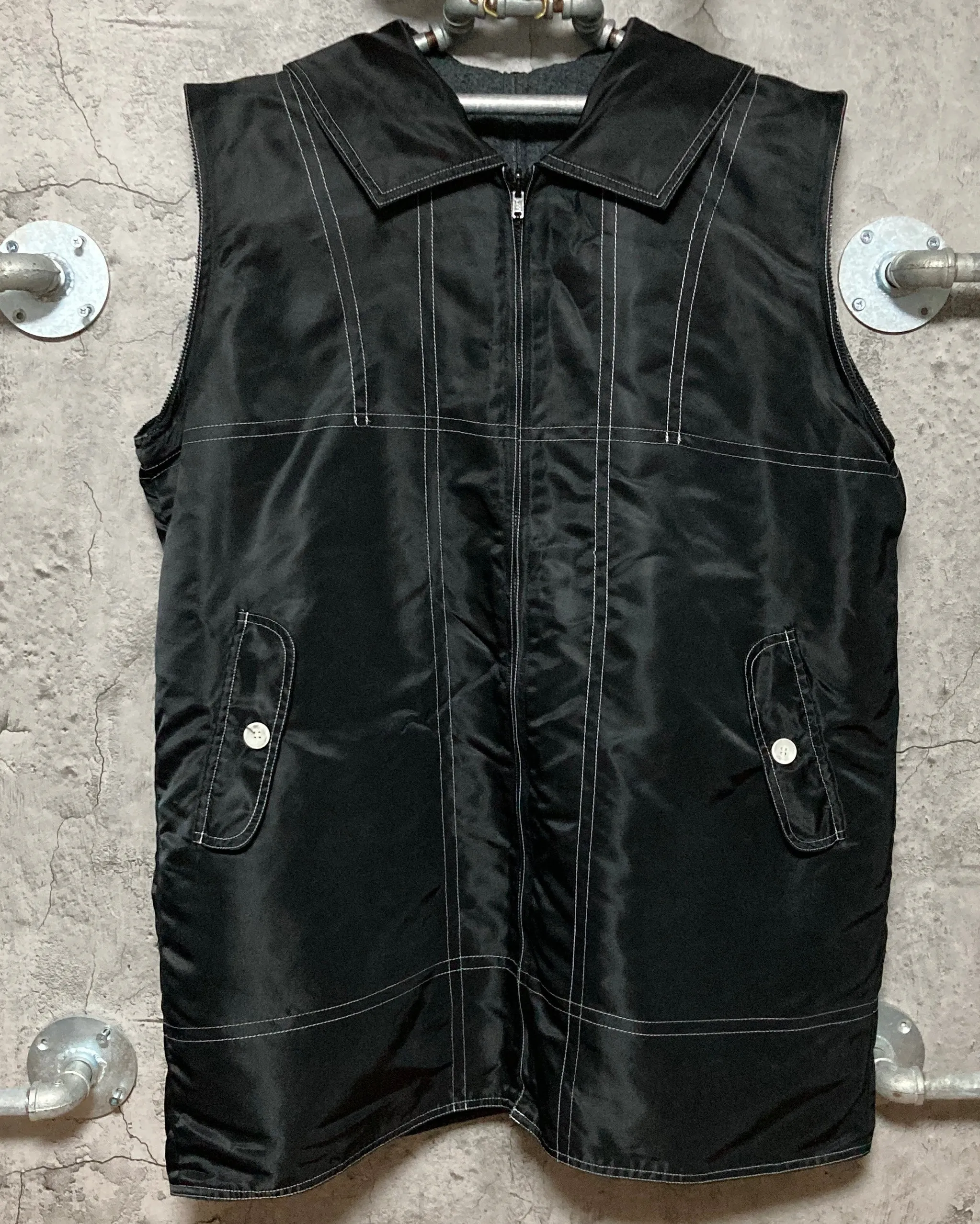 transformable nylon jacket unique design black