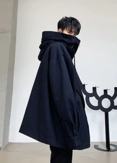 transformable nylon jacket unique design black