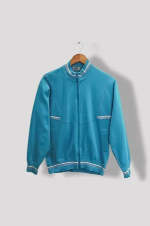 Vintage Asics high neck full zip up womens green medium track top