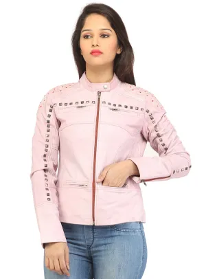 Women Casual distress Look Rivet Jacket