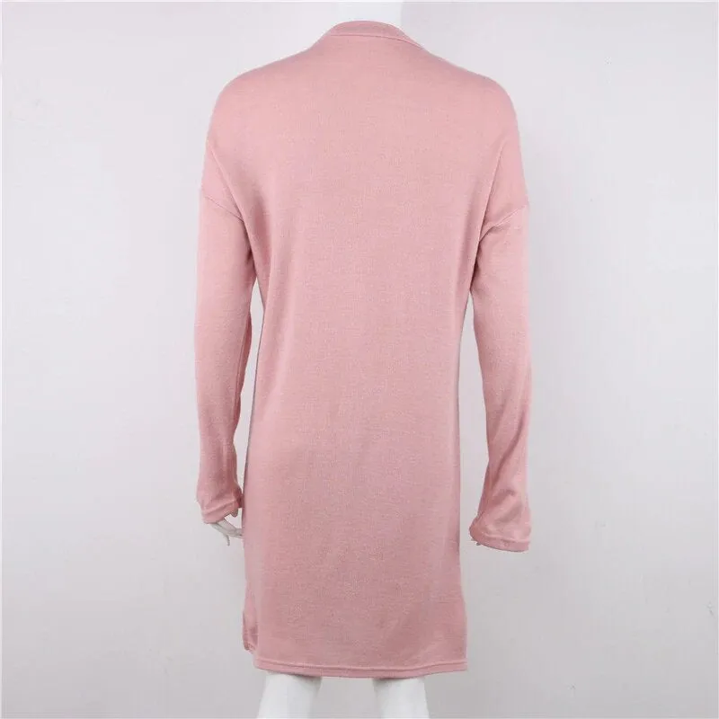 Women's Autumn/Winter Long-Sleeved Loose Sweater Mini Dress