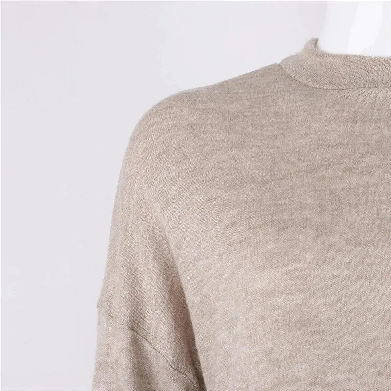 Women's Autumn/Winter Long-Sleeved Loose Sweater Mini Dress