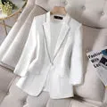 Womens Blazer Jacket White New Suit Jacket Women's Fashion Thin Black Cardigan