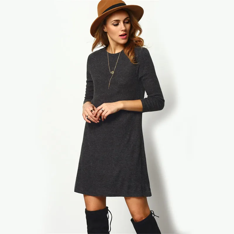 Women's Casual Long Sleeved Sweater Dress
