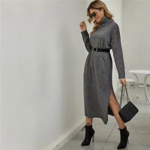 Women's Spring Casual Acrylic Sweater Long Dress
