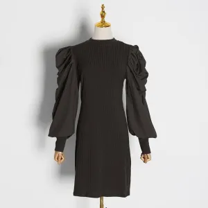 Women's Spring Patchwork High-Waist Sheath Dress
