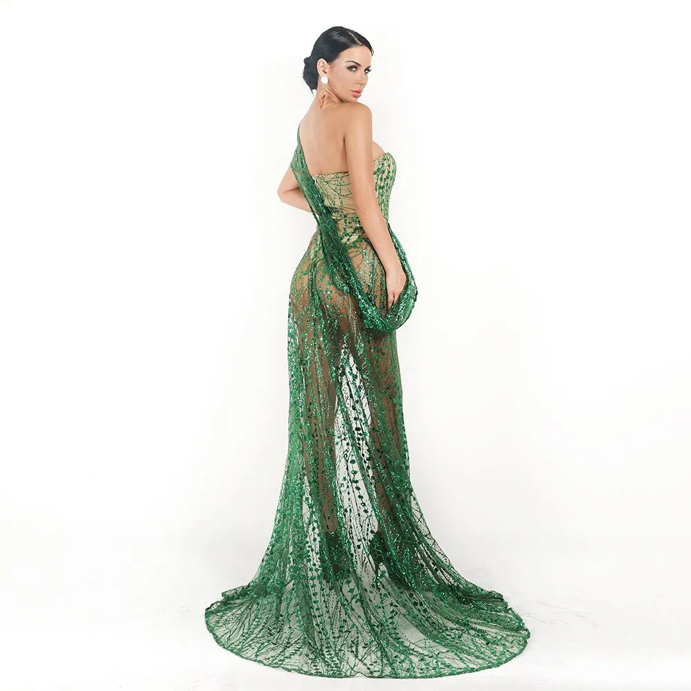 Women's Summer Off-Shoulder Backless Gliter Dress